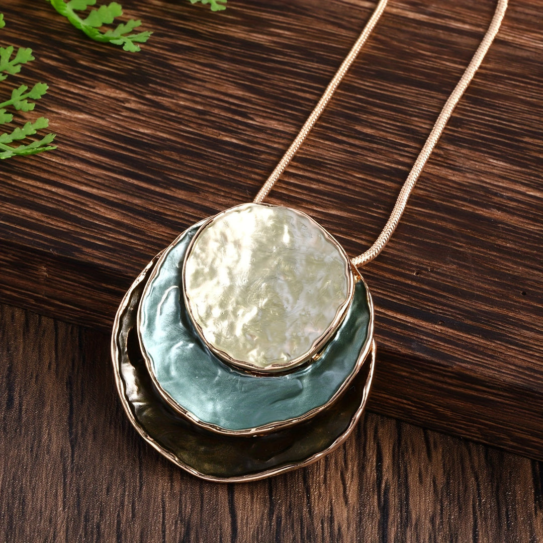 Boho smyckeset – örhängen & halsband i retro flerfärgad stil