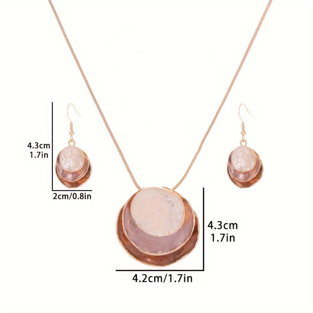 Boho smyckeset – örhängen & halsband i retro flerfärgad stil