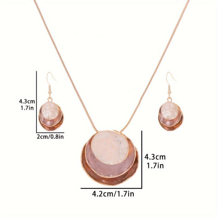 Boho smyckeset – örhängen & halsband i retro flerfärgad stil