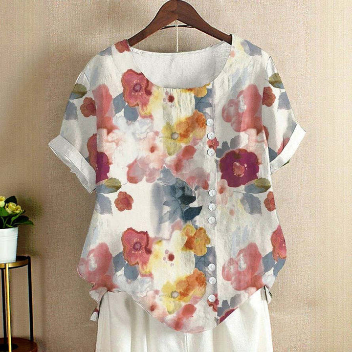 Bohemisk Blus Med Retro-Mönster