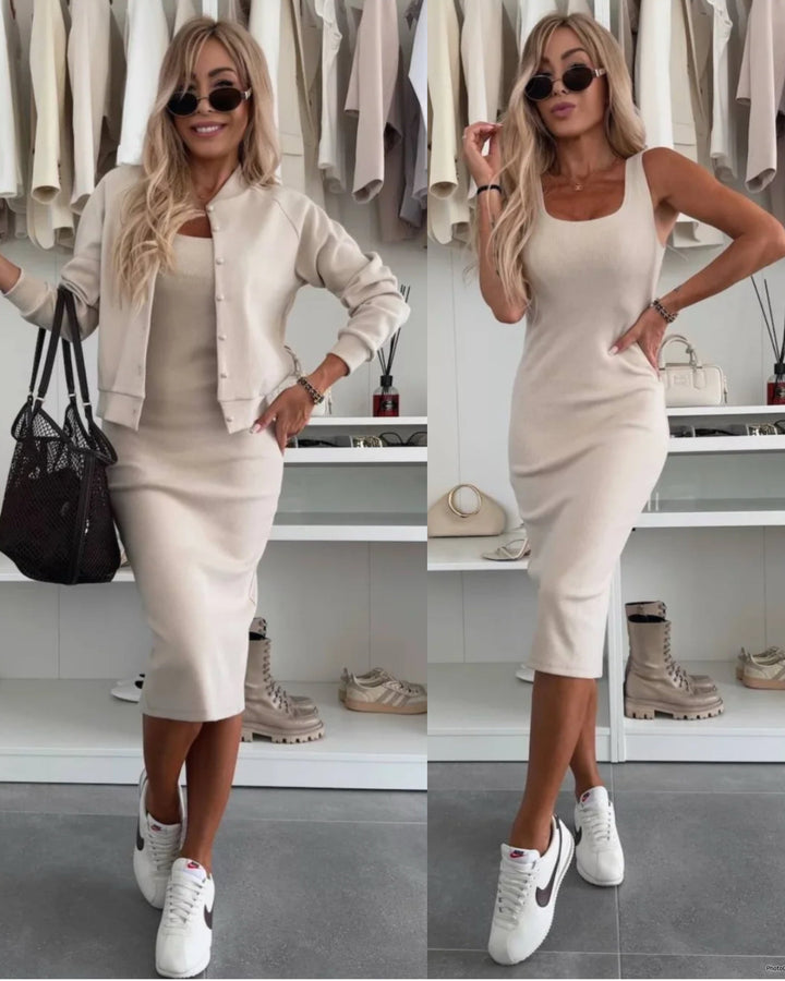 Valerie™ | Cozy Rib Midi & Bomber Set