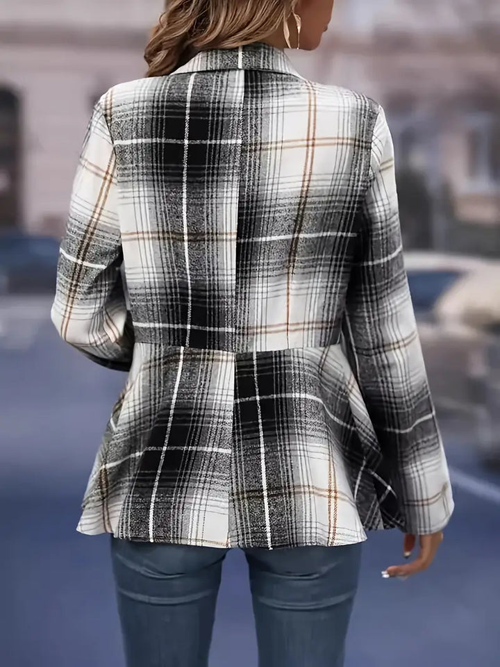Lina™ - Elegant Plaid Blazer