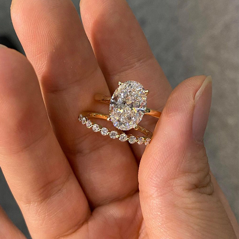 Brudkudde Ringset med 2 Delar i Guld