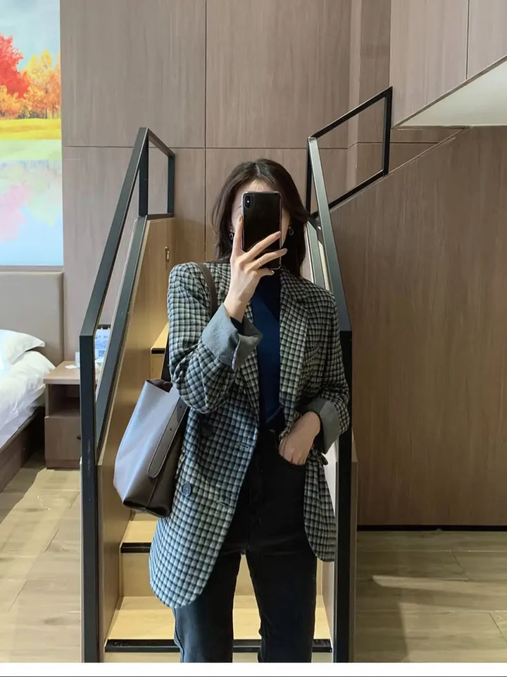 Lily™ - Stylish Plaid Blazer