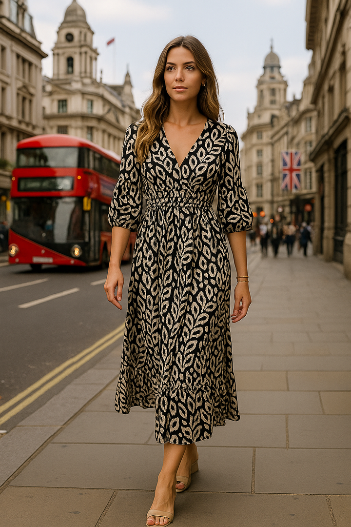 🌸 Bohemian Bliss™ – Casual Wrap Maxi Dress