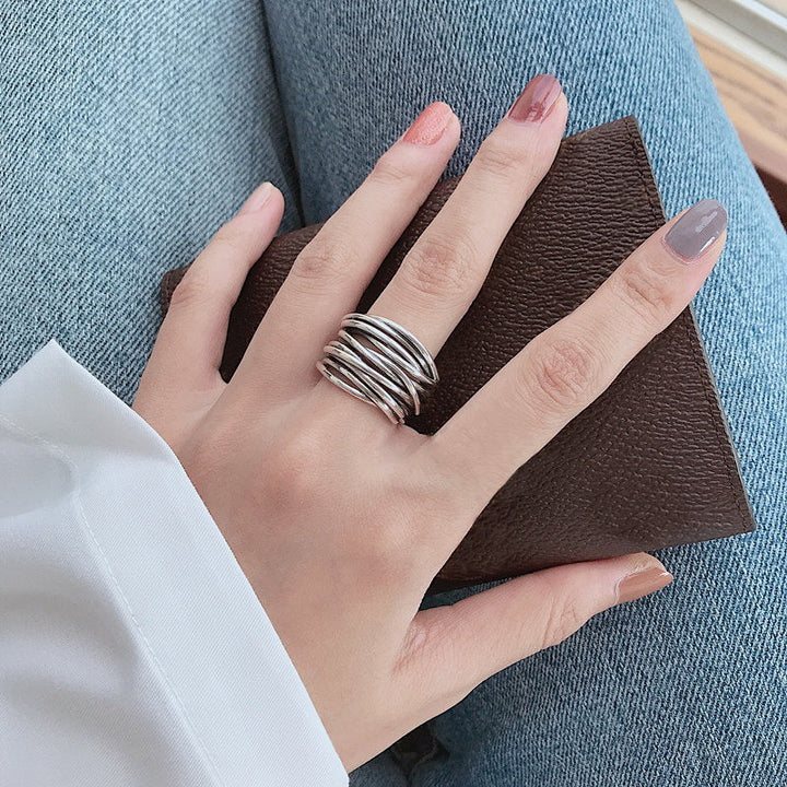 Justerbar Ring i 925 Sterlingsilver med Lagerdesign