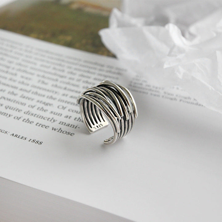 Justerbar Ring i 925 Sterlingsilver med Lagerdesign