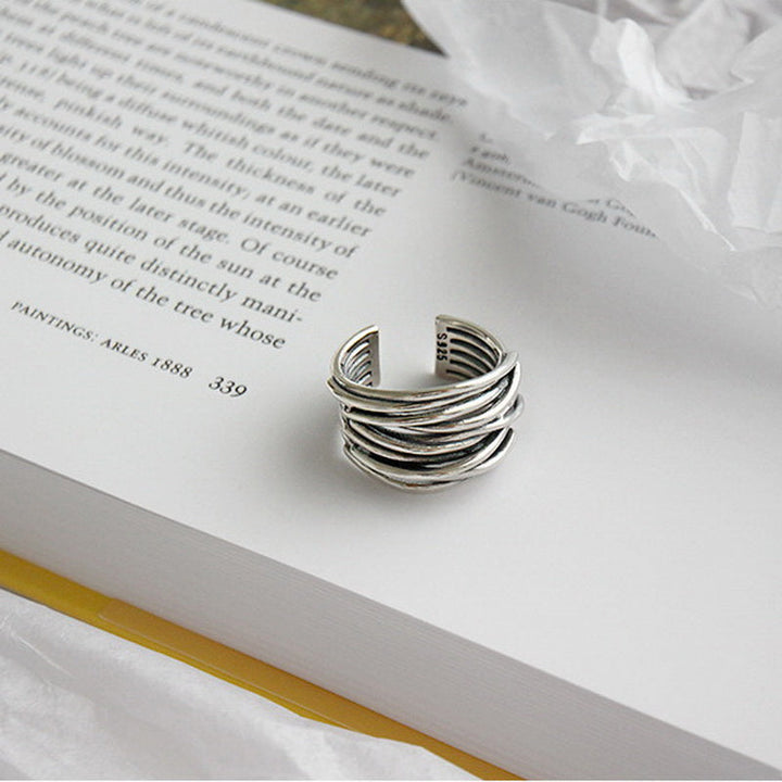 Justerbar Ring i 925 Sterlingsilver med Lagerdesign