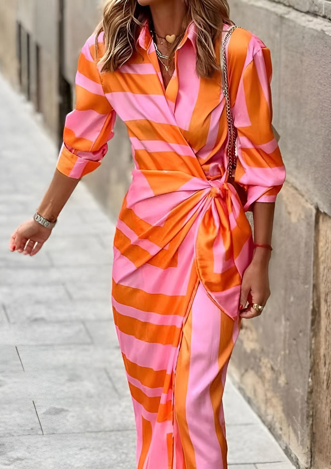 Sunset Bloom Shirt Dress