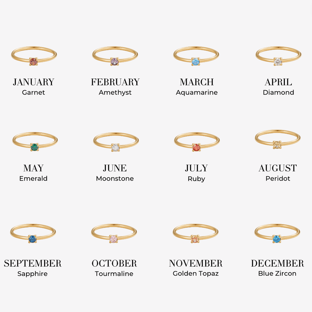 Födelsestensringar 18K guldplätering