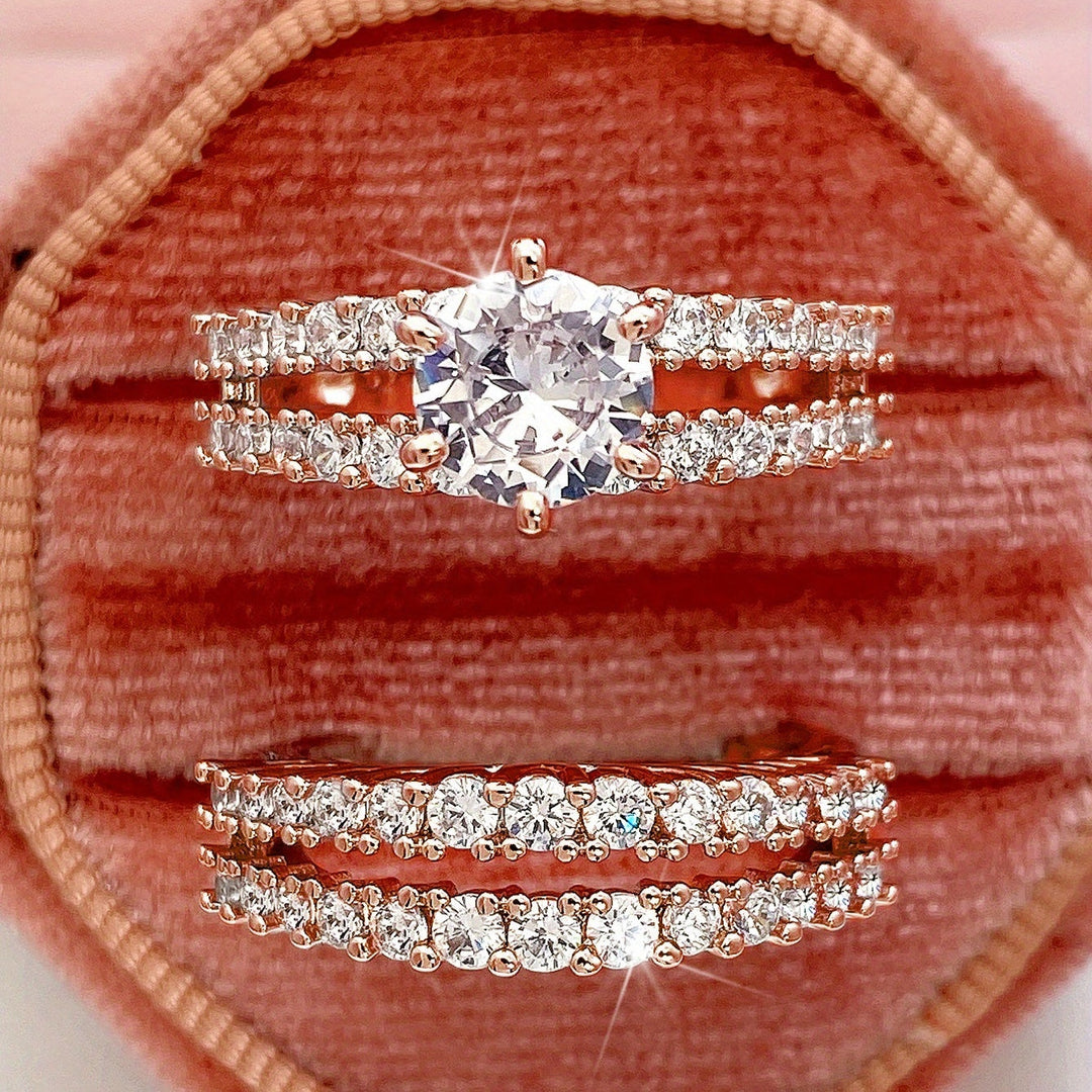 2-pack ringar med zirkonia