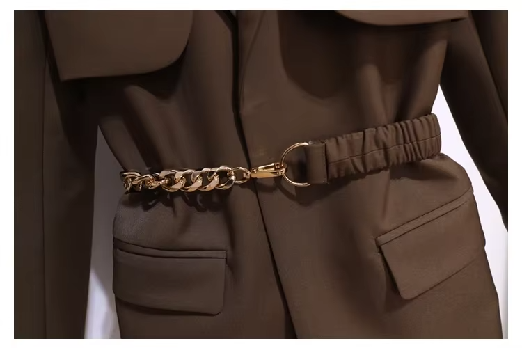 Layla™ - Chic Chain Belt Blazer