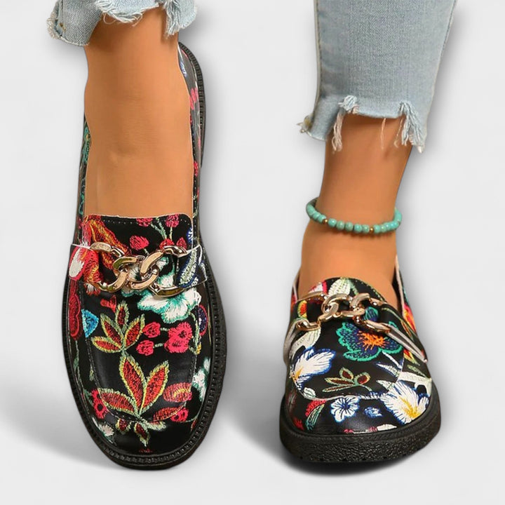 Wilma™ | Flerfärgade Loafers med Blommönster
