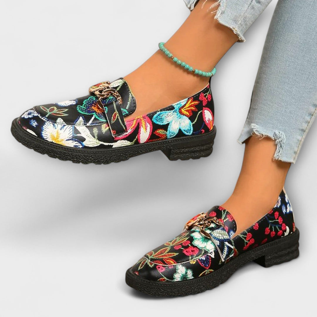 Wilma™ | Flerfärgade Loafers med Blommönster