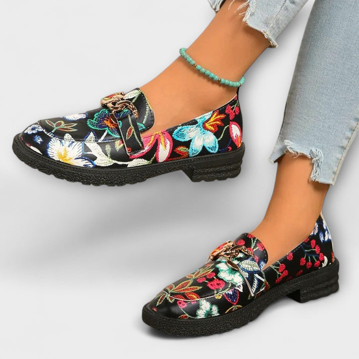 Wilma™ | Flerfärgade Loafers med Blommönster