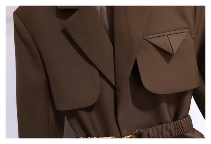 Layla™ - Chic Chain Belt Blazer