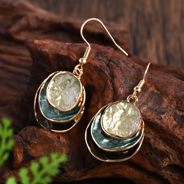 Boho smyckeset – örhängen & halsband i retro flerfärgad stil